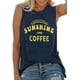thumbnail image 1 of Sunshine and Coffee Tank Casual Summer Graphic Tank Tops para mujer Sin mangas Graphic Tank Tops Camisetas Adepaton WRHS-82-1, 1 of 2