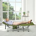 thumbnail image 3 of Costway Folding Camping Cot Heavy-Duty Outdoor Cot Bed w/ Side Storage Pocket Green, 3 of 11