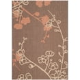 thumbnail image 2 of SAFAVIEH Courtyard Christian Floral Indoor/Outdoor Area Rug, 5'3" x 7'7", Natural Brown/Terracotta, 2 of 11