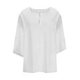 thumbnail image 4 of Stylish Olyvenn Plus Size Tops for Women Solid Summer Tops V Neck Short Sleeve T Shirts Oversized Trendy Dressy Casual Blouses White L, 4 of 6
