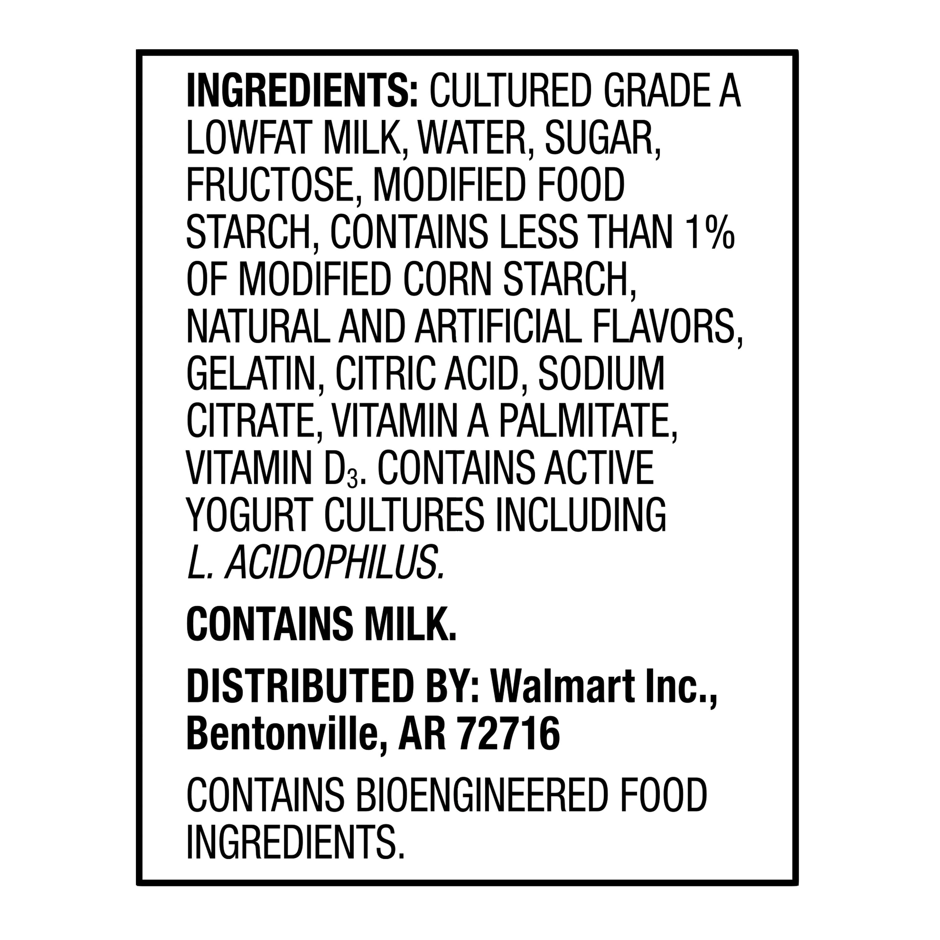 Great Value Original Vanilla Low-fat Yogurt, 6 oz Cups, 4 Count