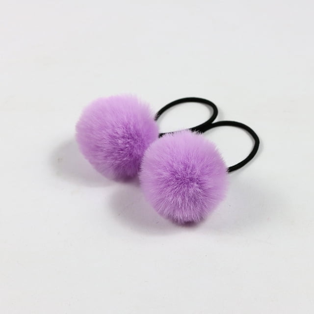 2 Pcs Élastiques à Cheveux Mignons Coréens, Cordes à Cheveux Sans Couture, Porte-Queue de Cheval, Taro Violet