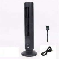 Hgallory Bladeless Table Tower Fan for Bedroom Living Room, Quiet Standing Electric Tabletop Mini Fan 2 Modes, Summer Supplies Cooling Fans for Home Office, Battery Operated, 1 Pack, Black