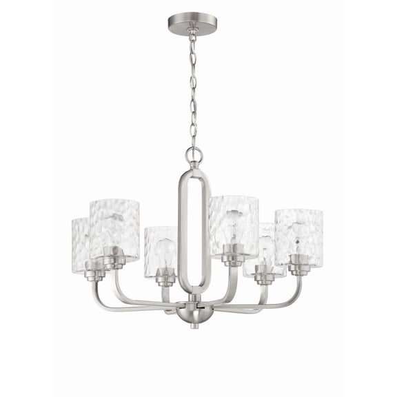 54226-BNK Craftmade Lighting Collins - 6 Light Chandelier-Brushed Polished Nickel Finish    -Traditional Installation