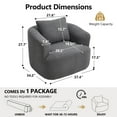 thumbnail image 4 of Swivel Accent Chair,360° Round Upholstered Armchair with One Soft Pillow,Teddy Fleece High-Resilience Sponge Single Sofa for Living Room, Bedroom, Apartment,No Assembly,Antique Dark Grey, 4 of 12