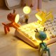 thumbnail image 4 of 6 Piezas Mini Luz Nocturna Perro Ciervo, Lámpara de Noche Linda DIY de Dibujos Animados, Lámpara de Escritorio LED Portátil con Soporte de Teléfono Ajustable para Estudiantes Dormitorio Guardería oso de fresa Electrónica, 4 of 5