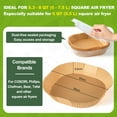 thumbnail image 3 of Tocozy Air Fryer Liners, 150 Pieces Unbleached Parchment Paper Liners 8 Inch Square, Food Grade, Non-Stick and Oil Proof Airfryer Liners for Chefman COSORI T-FAL Ninja 5-8 Quart Square Air Fryer, 3 of 7
