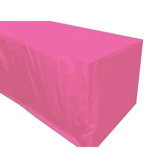 4' ft. Fitted Polyester Tablecloth Trade show Booth party Table Cover Pink"