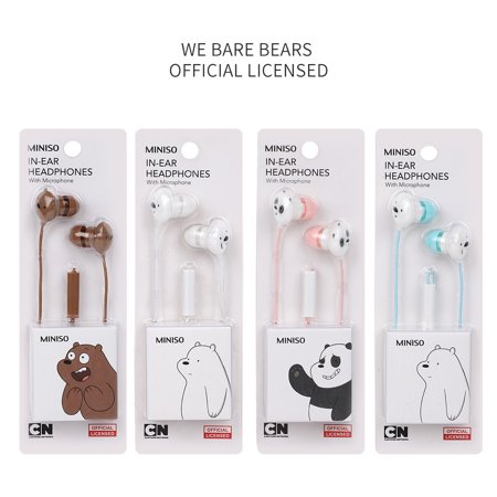 Miniso X We Bare Bears In Ear Headphones With Microphone Comfortable Earbuds Cute Earphones For Mobile Smartphones Apple Xiaomi Realme Oppo Samsung Blue Walmart Canada
