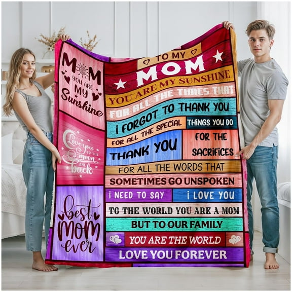 Gift for Mom Best Mom Ever Blanket, Blanket for Mother's Day, Flannel Throw Blankets 50x60 inch