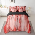 thumbnail image 2 of Manfei Red Pink Ombre Bedding Comforter Set 7-Piece for Girls, Watercolor Oil Painting King Bedding Sets, Abstract Gradient Art Bed Sheets, Ultra Soft Bedroom Decor, 2 of 8