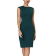 thumbnail image 1 of INSPIRE CHIC Robe Fourreau pour Femme Col Plissé Crayon Tenue de Travail Robes S Vert, 1 of 6