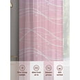 thumbnail image 5 of Pink Purple Ombre Sheer Curtains 63 Inch Length 2 Panels Set, Modern Abstract Striped Polka Dots Voile Window Treatment Rod Pocket Curtains Sheers Drapes for Bedroom/Living Room/Kitchen 52x"63"x2, 5 of 7