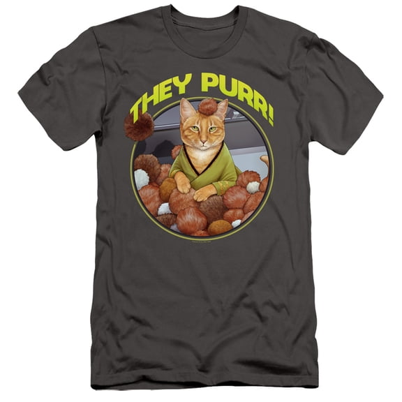 Star Trek The Purr Adult 30/1 T-Shirt Charcoal