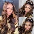 thumbnail image 7 of Highlight Lace Front Wigs Human Hair for Black Women Glueless Body Wave Wigs 150% Density Brazilian Virgin Human Hair Lace Closure Wigs Pre Plucked with Baby Hair Blond Mixed Color (14inch), 7 of 7