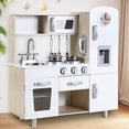 thumbnail image 3 of Arlopu Kids Pretend Play Kitchen Set w/ Realistic Light & Sound, Wooden Kitchen Playset Interactive Toys for Toddler w/ Accessories, 3 of 11