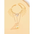 thumbnail image 3 of PISONIC Full Rhinestone Butterfly Link Chain Crystal Finger Bracelet with Ring Bracelet Link with Ring Bracelet Accessories Party for Women, 3 of 6