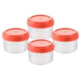 thumbnail image 2 of simhoa 4 Pieces Bottles for Liquids Transparent Seasoning Bottles Refillable Leakproof Mini Containers for Hiking BBQ Travel Round Red, 2 of 10