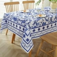 thumbnail image 6 of SASTYBALE Pastoral Tablecloth Rectangle 52 x 70 Inch Blue Flower Print French Country Rustic Table Cloth, Vintage Fabric Table Cover for Farmhouse, Party, Indoor, Outdoor, Blue and White, 6 of 7