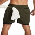 thumbnail image 4 of Men Sports Short Trousers  Casual Quick Drying Sweatpants with Inner Layer Elastic Waist Drawstring Shorts, 4 of 6