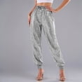 thumbnail image 2 of XAOFW Women's Pants Carnival Glitter Sequined Straight Leg Pant High Waisted Baggy Trouser Fashionable Stylish Outdoor Activities Sweatpant, 2 of 6