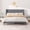 Dark Gray, variant on Frostbloom Queen Size Platform Bed Frame, Linen Upholstered Wingback Headboard, Beige