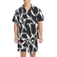 thumbnail image 2 of MADHERO Men's Hawaiian Suits Funny Ombre Print Summer Beach Short Sleeve and Shorts Outfits Black Letter Size L, 2 of 9