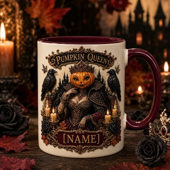 Mug Pumpkin Queen Gothic Halloween for Coffee and Tea Spooky Season Gift