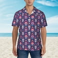 thumbnail image 2 of Honeii leaf flower Skull colorful Print Men’s Hawaiian Shirt,Classic Button-Down Short Sleeve Shirt, for Beach, Vacation, and Outdoor Activities,XX-Large, 2 of 7