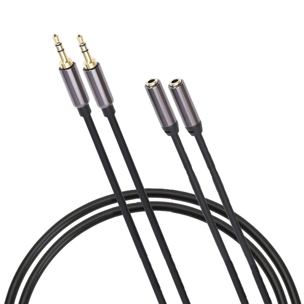 2 PACK 3.5mm (1/8" TRS ministereo AUX) Stereo Audio Extension Cable Male to Female Step