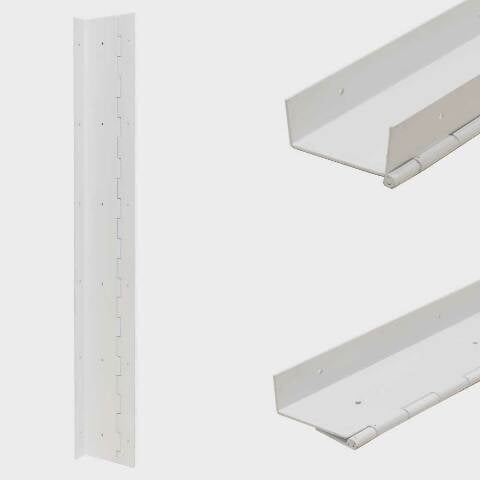 Boat Offset Piano Hinge | 34 x 4 7/8 Inch White 12 Gauge Aluminum
