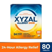 Xyzal 24 Hour Antihistamine Medicine Tablets for Adult Allergy Relief, Levocetirizine, 5 mg, 80 Pills