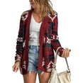 thumbnail image 1 of HAHDAXIA Cardigan en Tricot Jacquard à devant Ouvert pour Femmes à Imprimé Tribal Aztèque, 1 of 6