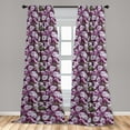 thumbnail image 4 of Ambesonne Floral Curtains, Pansy Flowers Cottagecore, Pair of 28"x63", Lilac Reseda Green Plum, 4 of 5