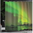 thumbnail image 4 of Ambesonne Aurora Borealis Shower Curtain, Tranquil View, 69"Wx84"L, Lime and Reseda Green, 4 of 5