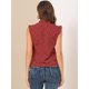 thumbnail image 3 of Allegra K Blusa De Trabajo Con Lazo Transparente De Malla Sin Mangas Con Volantes Vintage Y Estampado De Corazones Para Mujer Borgo?a XS, 3 of 5