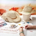 thumbnail image 2 of Juego de 6 sombreros de paja con cuentas para vaqueras costeras de Hercicy, 2 of 6