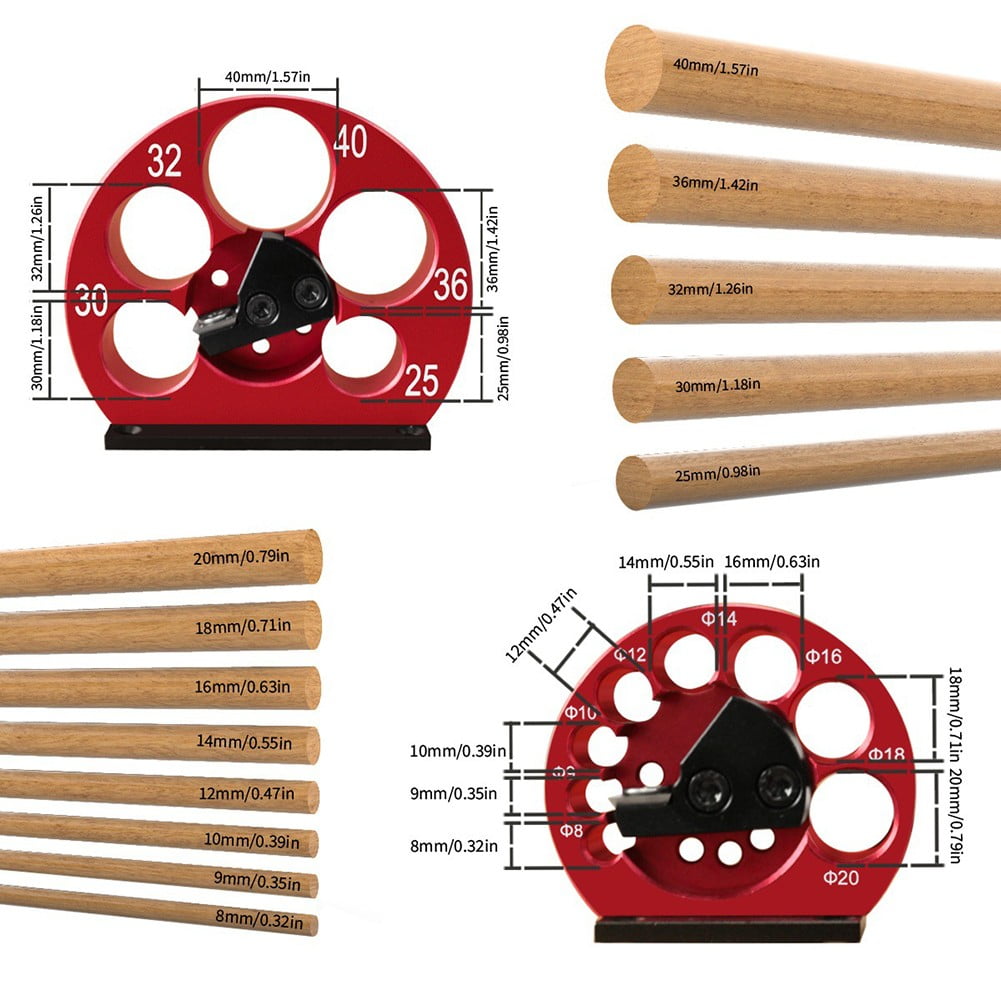 8-20mm Dowel Maker Jig Adjustable Dowel Cutter Plate Round Rod Auxiliary Tool