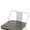 thumbnail image 5 of BELLEZE 30Inch Seat Height Metal Dining Chairs Bar Stools With Wood Seat and Low Backrest, Counter Height Stool, White, 5 of 7