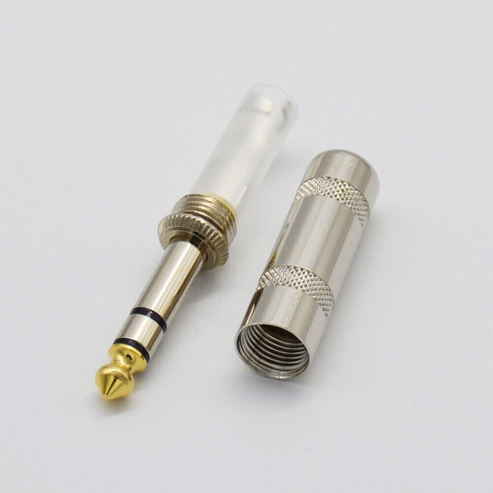 20PCS 1/4 Stereo TRS Heavy Duty Male Audio Speaker Guitar Cable Connector Plug USA