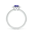 thumbnail image 2 of ANGARA Natural Vintage Style Claw-Set Round Tanzanite Halo Ring in 14K White Gold for Women (Size-6mm) | December Birthstone, Birthday, Anniversary, Jewelry Gift for Women | Natural Tanzanite Ring, 2 of 4