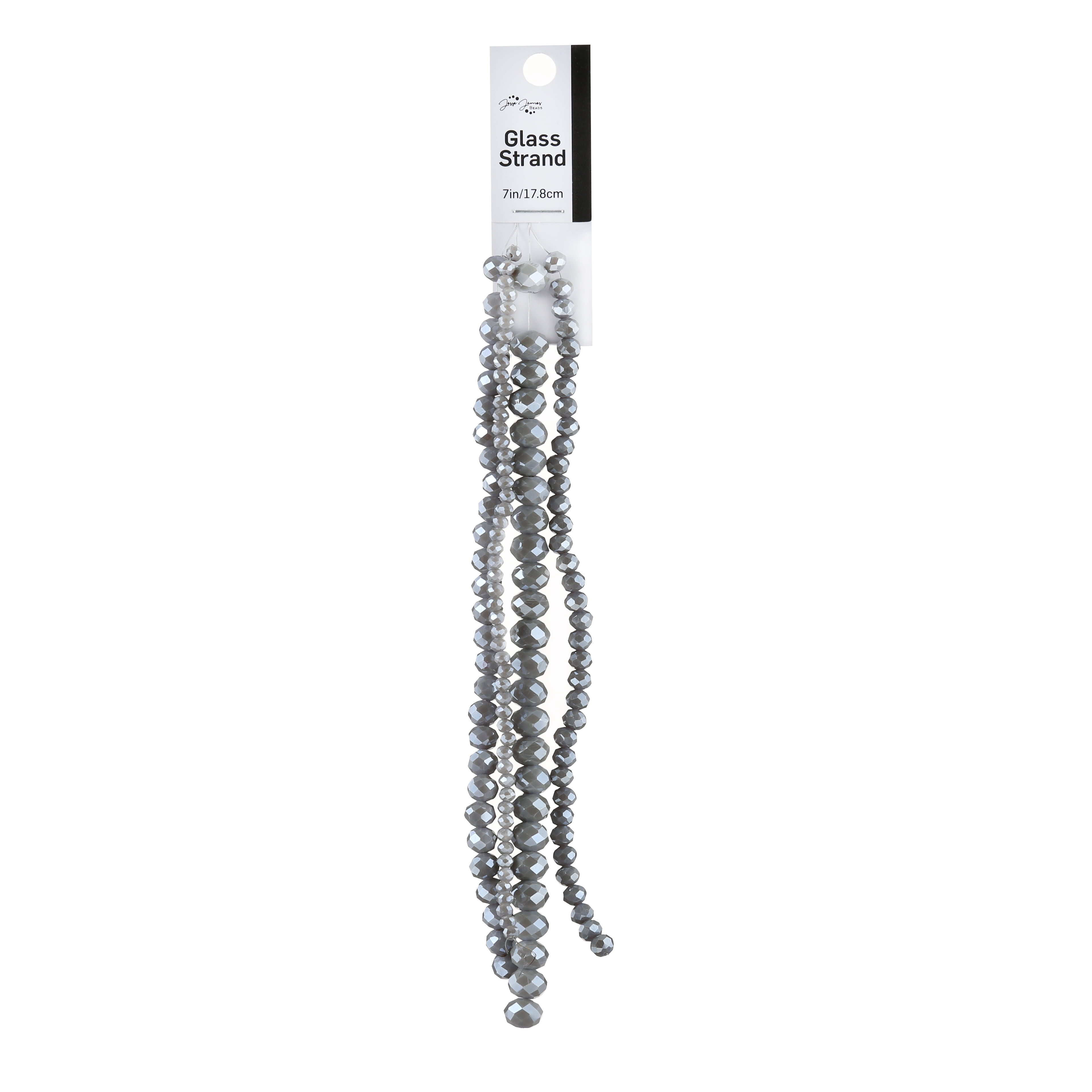 (3 pack) Jesse James Glass Strand Bead – Gray, 4 Strands, 1 Piece, Multi-Purpose for Teens and Adults