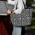 thumbnail image 5 of Lafuoo simple white Snowflake Pattern Large Capacity Beach Travel Bag, Zipper Pocket Handbag Shoulder Bag, Suitable for Beach, Pool, Gym-One Size, 5 of 5