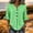 Green, variant on Women's 3/4 Sleeve V-Neck Plus Size Casual Fashion Blouse Loose Comfortable Top