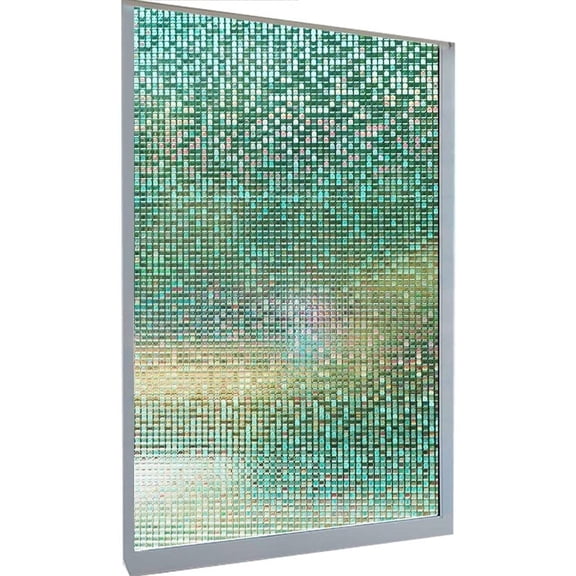 RockRose Privacy Window Film Non-Adhesive Decorative Static Anti-UV Window Cling (Mosaic)