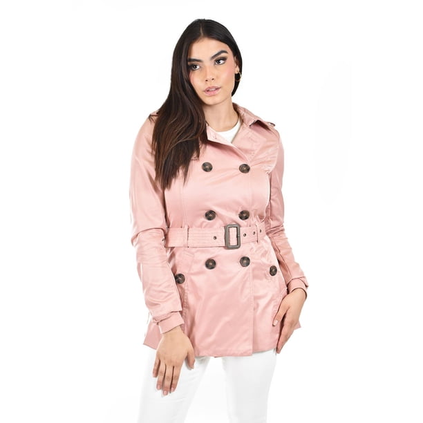 Gabardina de doble botonadura Roman Fashion /Juvenil, 6749 (Palo de rosa) rosa M