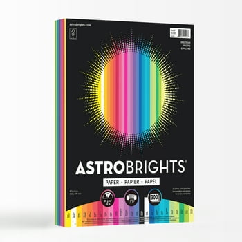 Astrobrights 25-Color Assorted Paper, 8.5" x 11", 24 lb, Spectrum, 300 Sheets