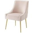 thumbnail image 1 of Contemporary Modern Urban Designer Dining Kitchen Room Side Dining Chair, Velvet Fabric Stainless Steel Metal, Pink, 1 of 6