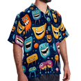 thumbnail image 2 of Tiny teeth Men's Hawaiian Button Down Short Sleeve Casual Printed Summer Beach Unisex Shirt, 2 of 6