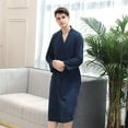 thumbnail image 5 of WQJNWEQ Sleepwear for Men Set Nightgown Pajamas Mens Solid Bandage Robe Bathrobe Gown Long Pocket Waistband, 5 of 9